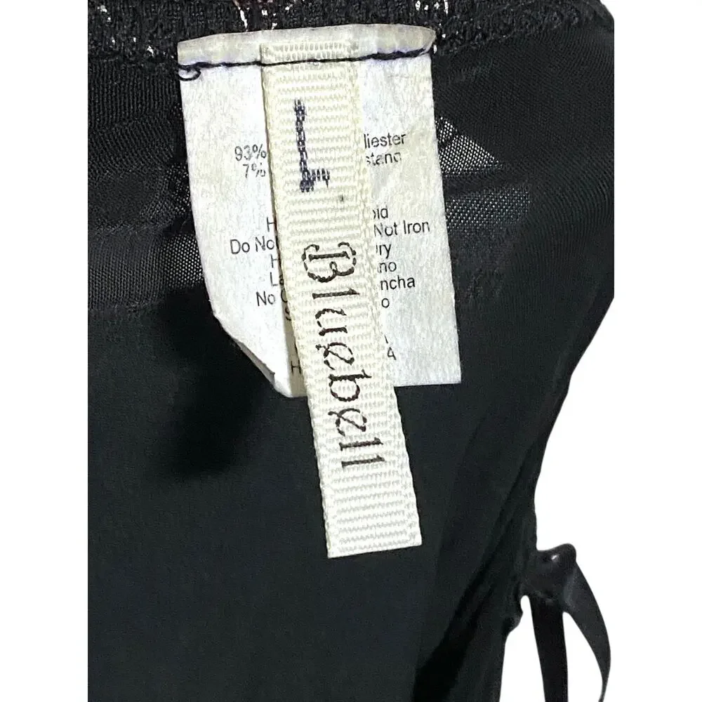 Bluebell Y2K Slinky Slip Dress L Cowl Neck Asymmetrical HOCO Mob Wife Grunge - Picture 6 of 7